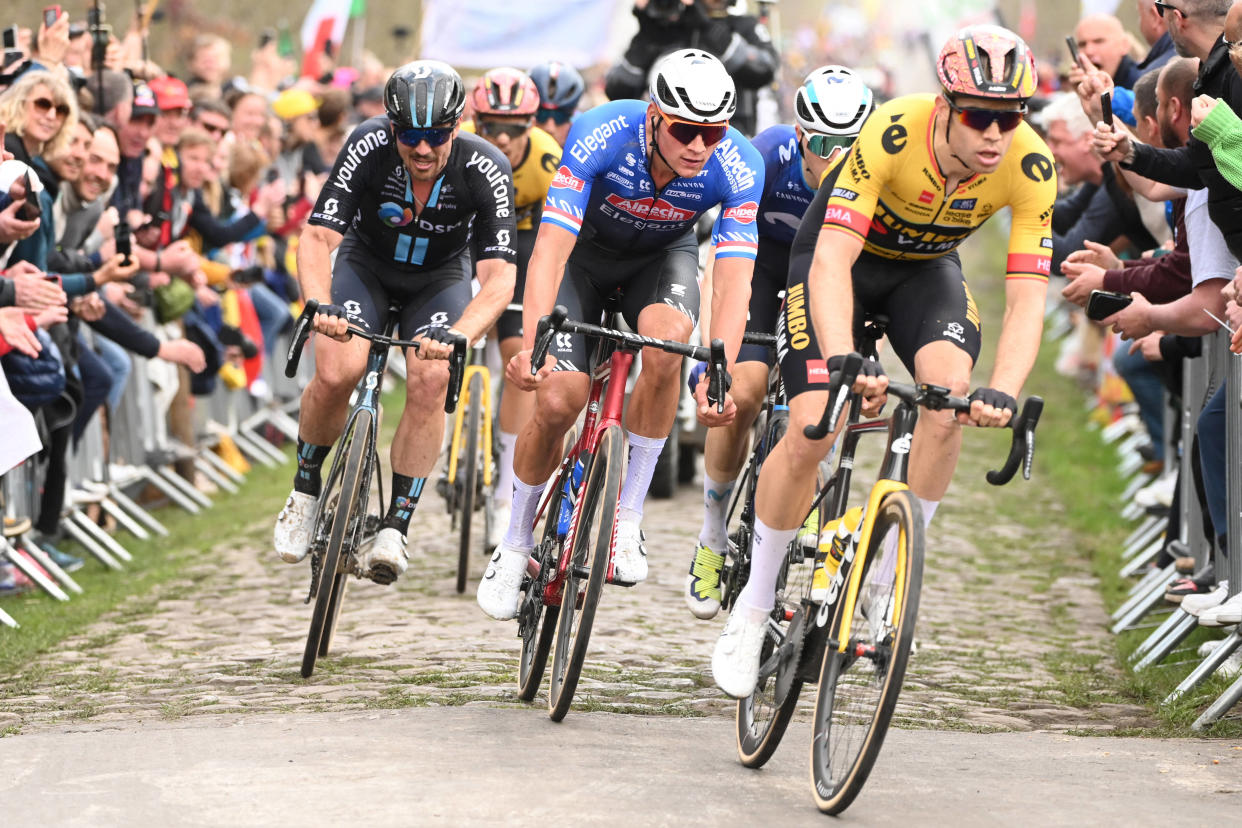 Lors de la 120e édition de Paris-Roubaix, le 9 avril 2023.