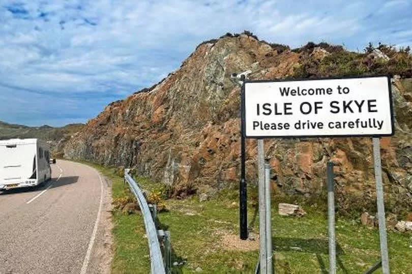 Netflix drama The Undertow who have put up a sign for Skye despite the show being filmed at Kylesku in Sutherland....see story Mike Merritt....pic Peter Jolly -Credit:Northpix