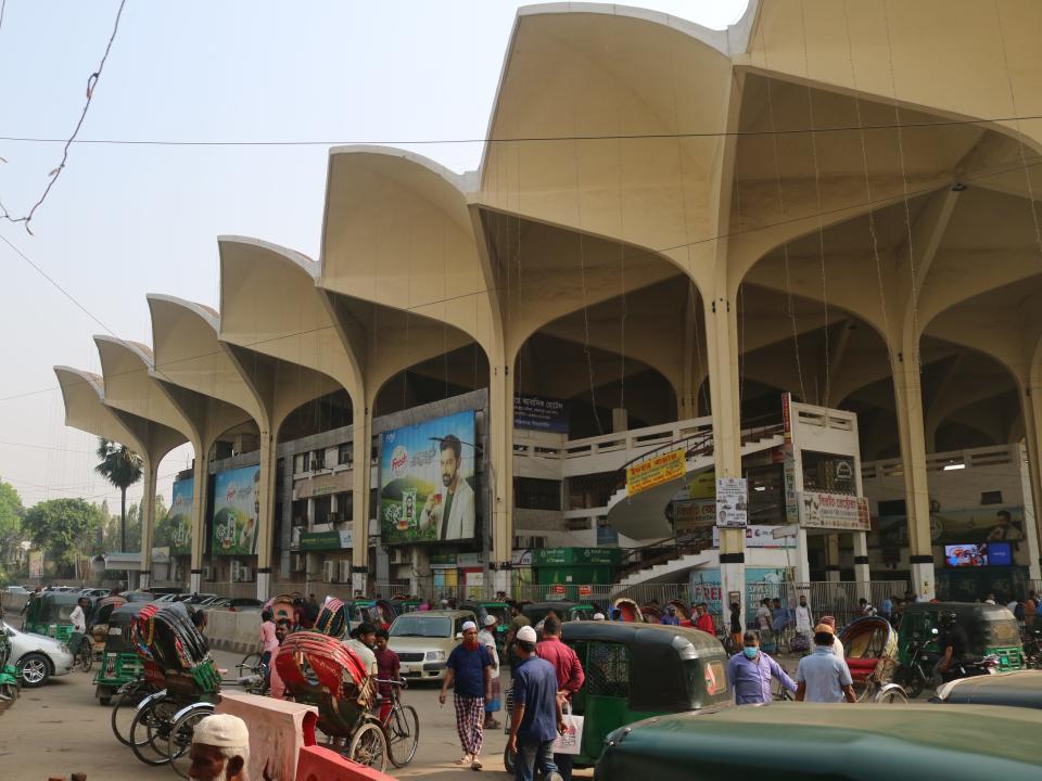 exterior shot of Kamalapur Railway Station in Bangladesh