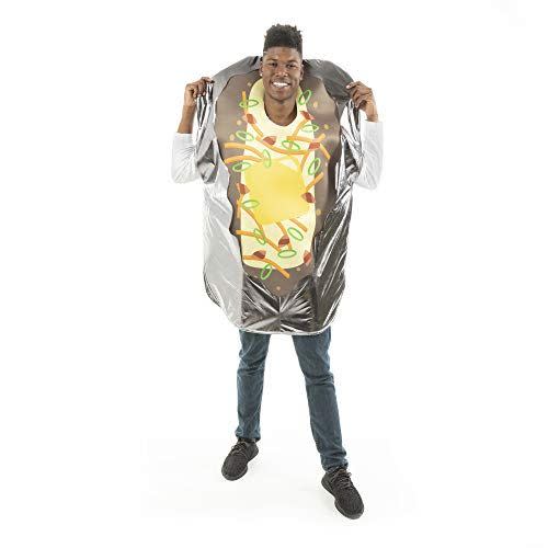 11) Loaded Baked Potato Halloween Costume - Funny Food Adult One-Size Unisex Suit Silver