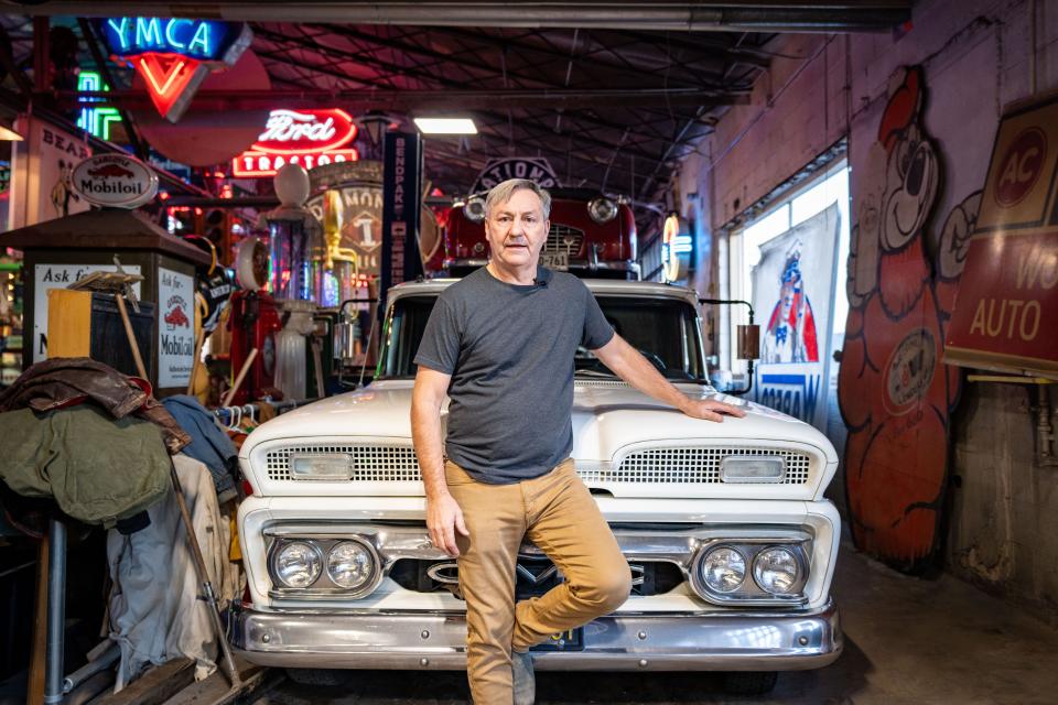 Rob Wolfe of "American Pickers" stands for a photo at his warehouse in Davenport, Wednesday, Dec. 13, 2023.