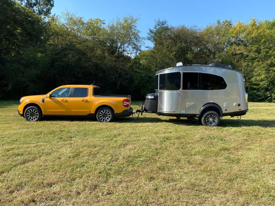 The Ford Maverick compact pickup can tow up to 4,000 pounds.