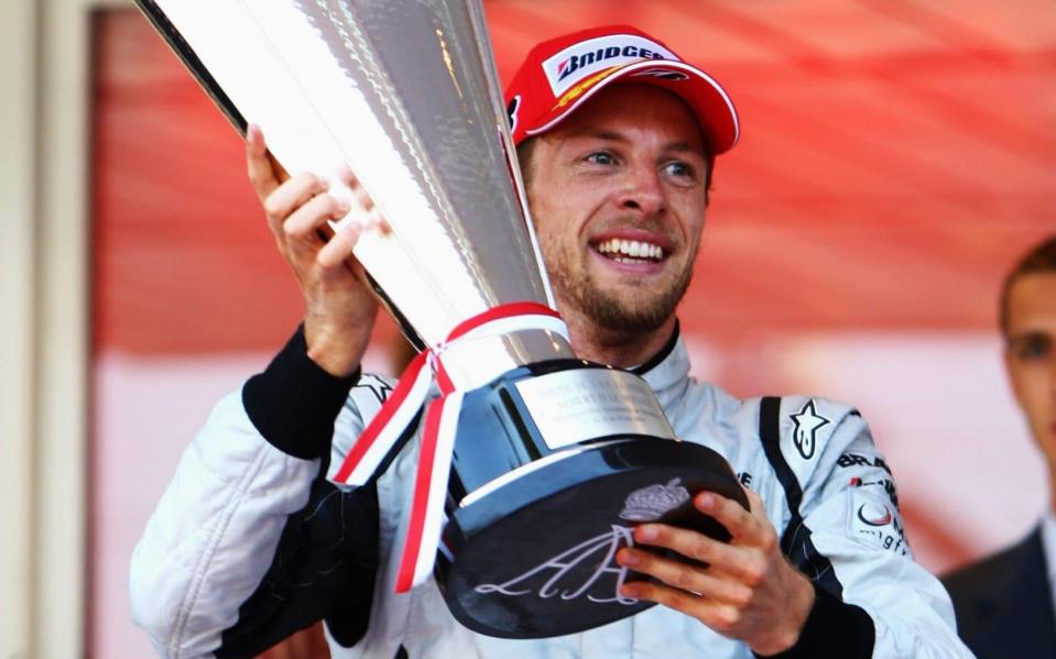 F1 Grand Prix of Monaco - Race...MONTE CARLO, MONACO - MAY 24: Jenson Button of Great Britain and Brawn GP celebrates with the winners trophy after his victory in the Monaco Formula One Grand Prix at the Monte Carlo Circuit on May 24, 2009 in Monte Carlo, Monaco - Credit: Paul Gilham/Getty 