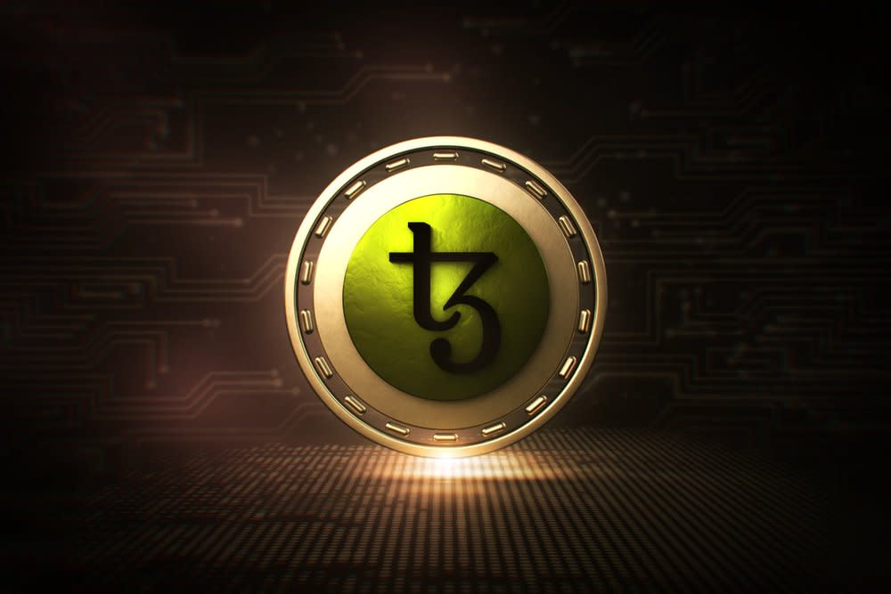 Tezos completed its Athens upgrade today. Its price has been trending upward all week. | Image from Shutterstock.