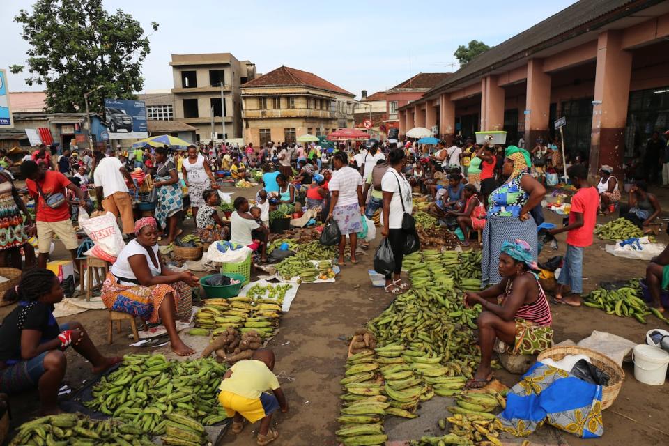 The traditional municipal market of the Sao Tome City in Sao Tome and Principe. 