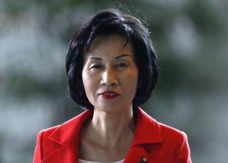 Japan's new Justice Minister Midori Matsushima arrives at Prime Minister Shinzo Abe's official residence in Tokyo September 3, 2014. REUTERS/Yuya Shino