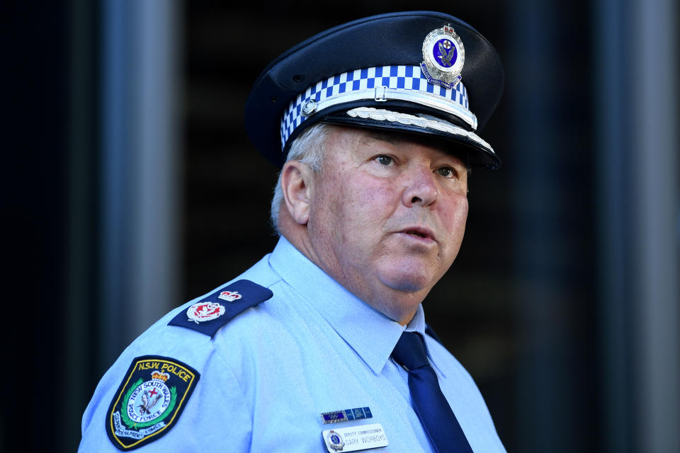 NSW Police Deputy Commissioner Gary Worboys speaks to the media during a press conference in Sydney. Source: AAP