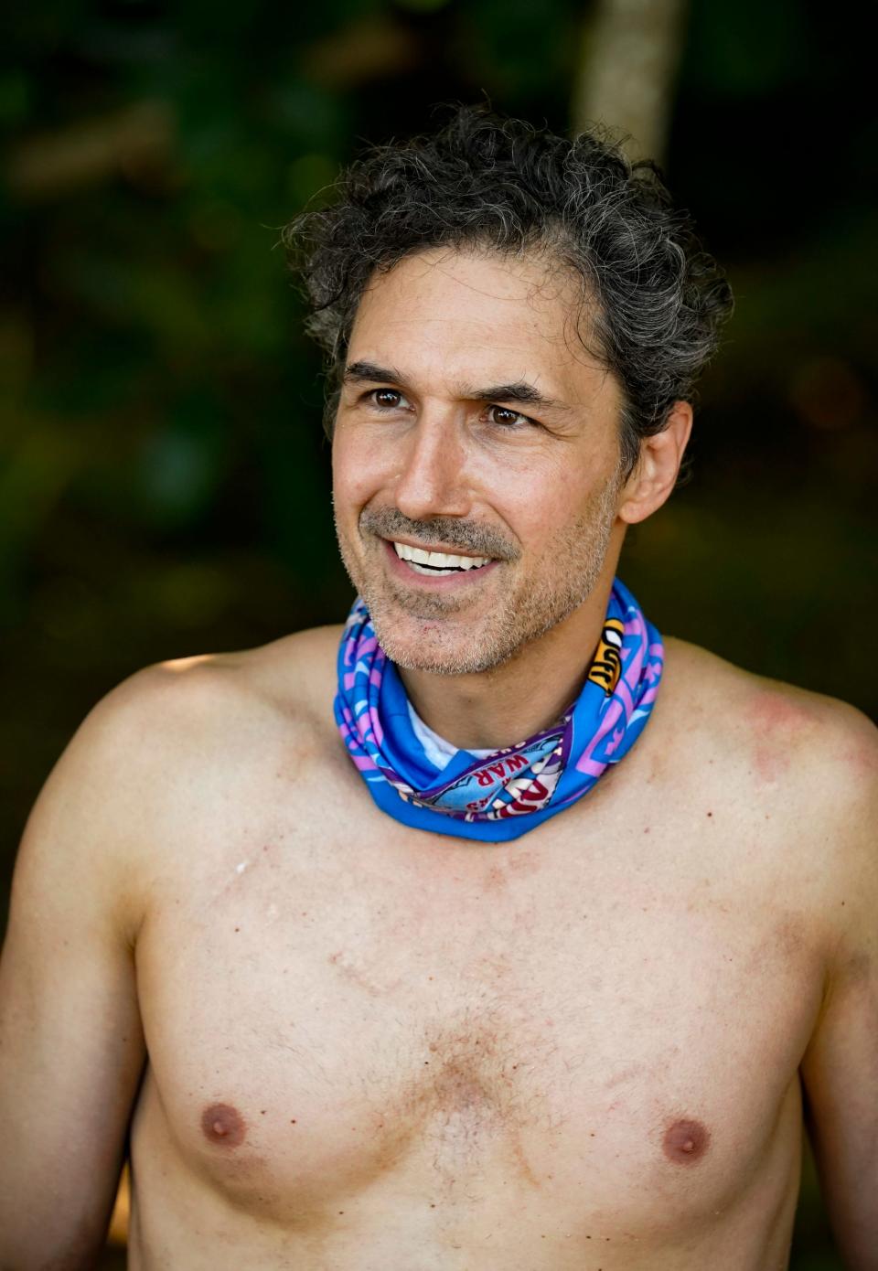 Ethan Zohn pictured while competing on "Survivor: Winners at War."