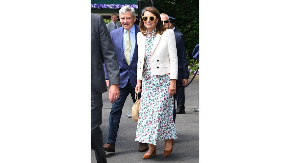 Michael Middleton and Carole Middleton attends day four of the Wimbledon Tennis Championships at the All England Lawn Tennis and Croquet Club