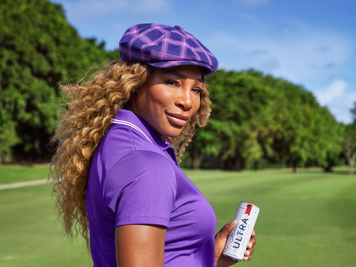 Serena Williams on set for the Michelob Ultra's 2023 Super Bowl commercial.