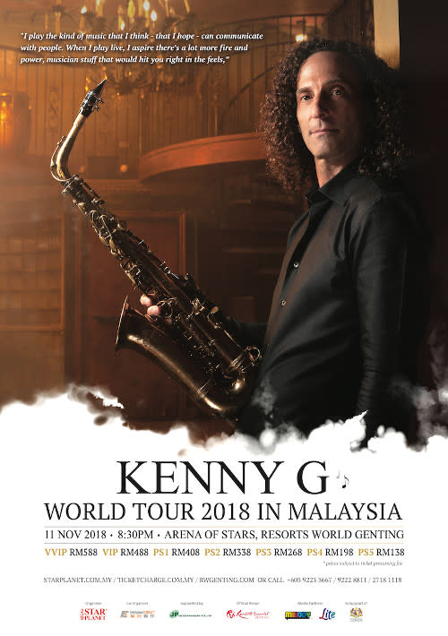 The smooth sound of Kenny G's saxophone will be filling the air at Genting this November.