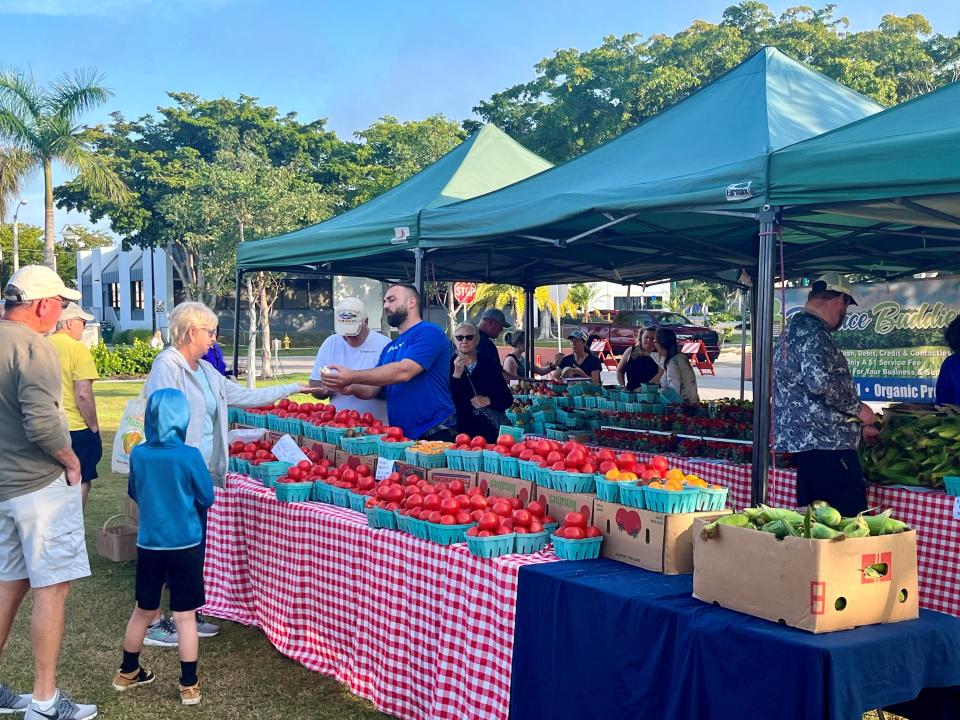 Marco Island Famers Market is every Wednesday through April 10 at Veterans Community Park. Available: Fruits, veggies, food trucks and prepared foods with everything from beignets and pastries to paella, smoothies and coffee to chicken kabobs, guacamole and popcorn.