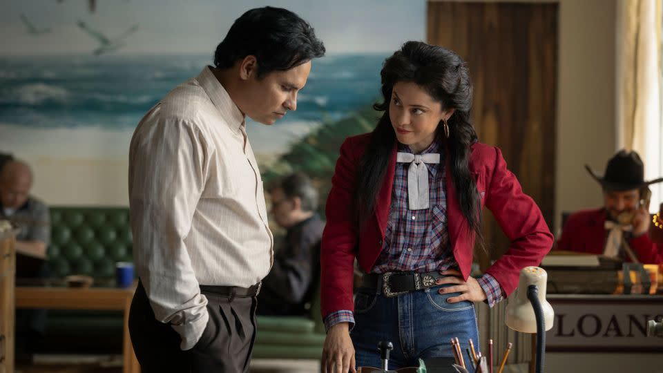 In "A Million Miles Away," Michael Peña and Rosa Salazar portray Hernández and his wife Adela and show what an important part their relationship played in helping him achieve his dreams. - Daniel Daza/Prime