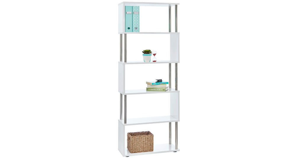 Halcyon Chrome and Gloss Bookcase