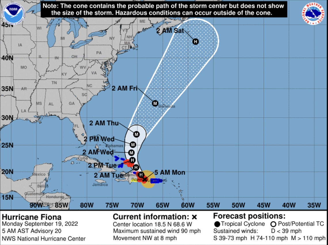 Hurricane Fiona is forecast to turn into a major hurricane this week.