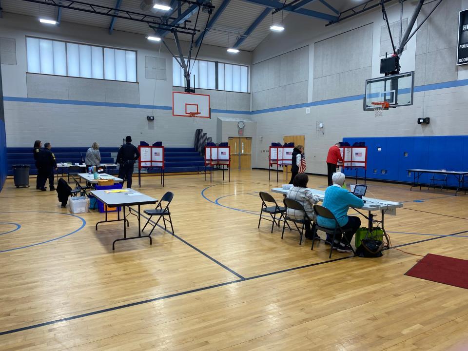 Turnout at the Elizabeth Pole Elementary School gymnasium polling place in Taunton on March 5, 2024 for the Republican and Democratic Presidential Primaries was low as of early afternoon, the warden said.