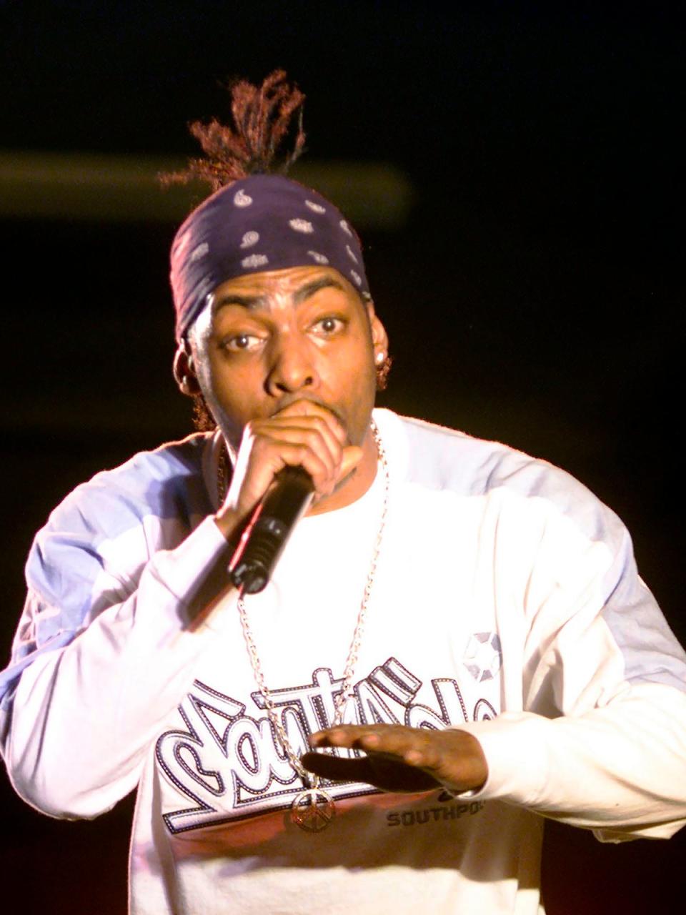 Performing in front of US troops serving in the Nato-led peacekeeping mission in Kosovo, November 2002 (AP)