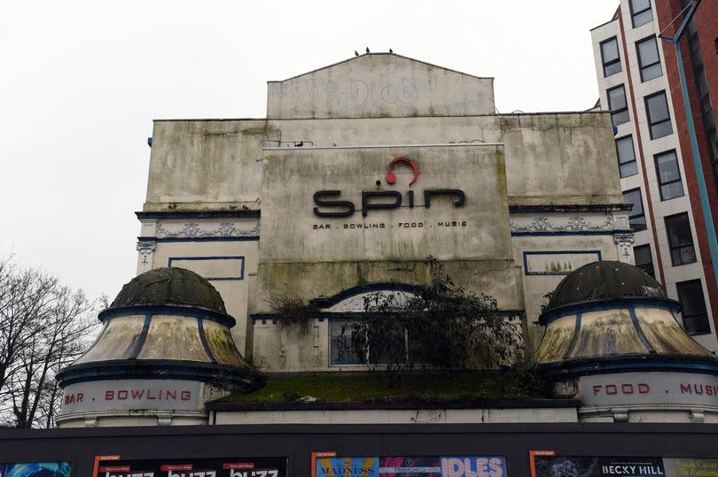 Exterior view of he former Spin nightclub and Gaiety cinema in City Road