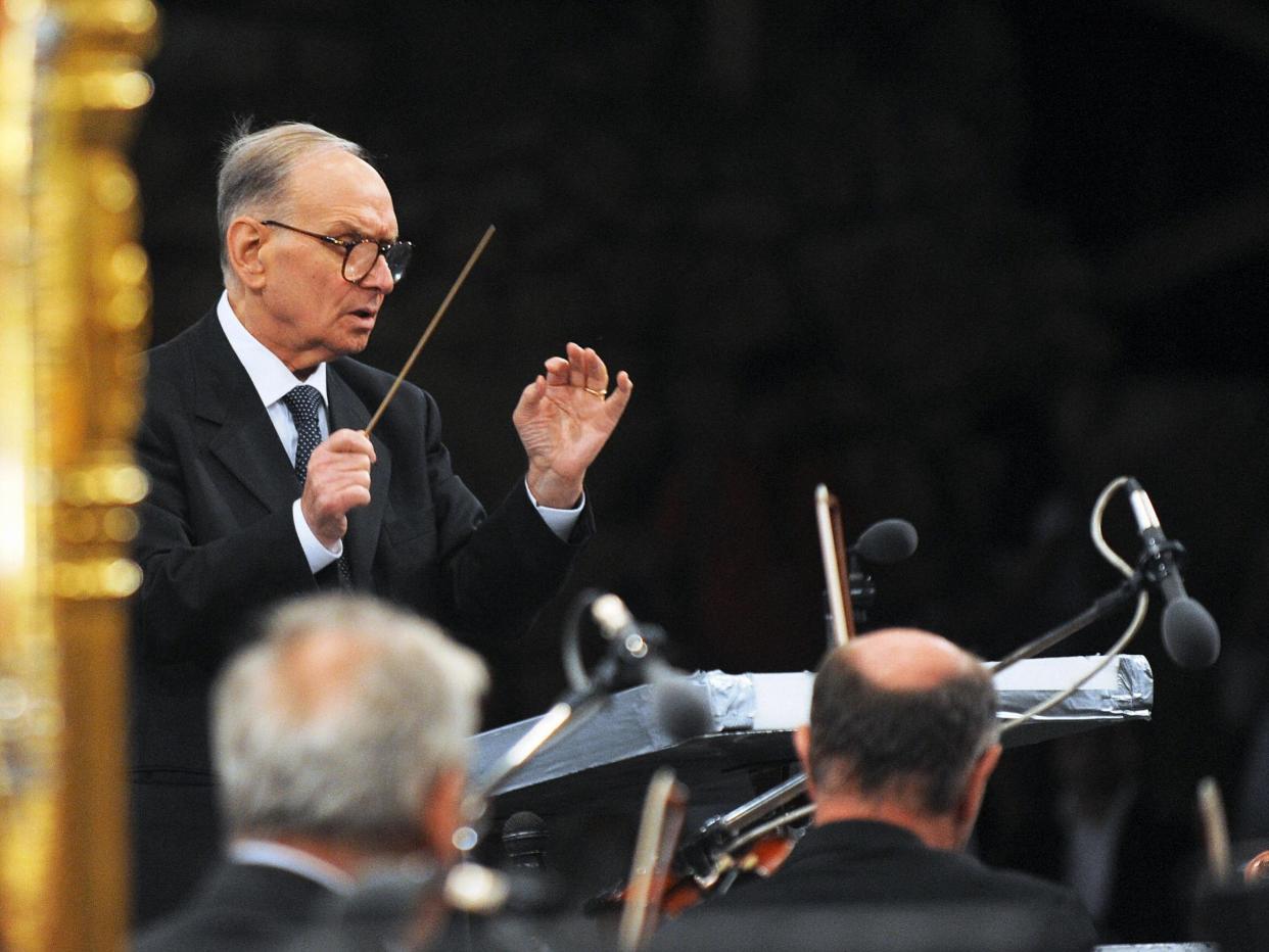 Morricone performs at the opening concert of the 49th Ohrid summer festival in 2009: AFP via Getty Images