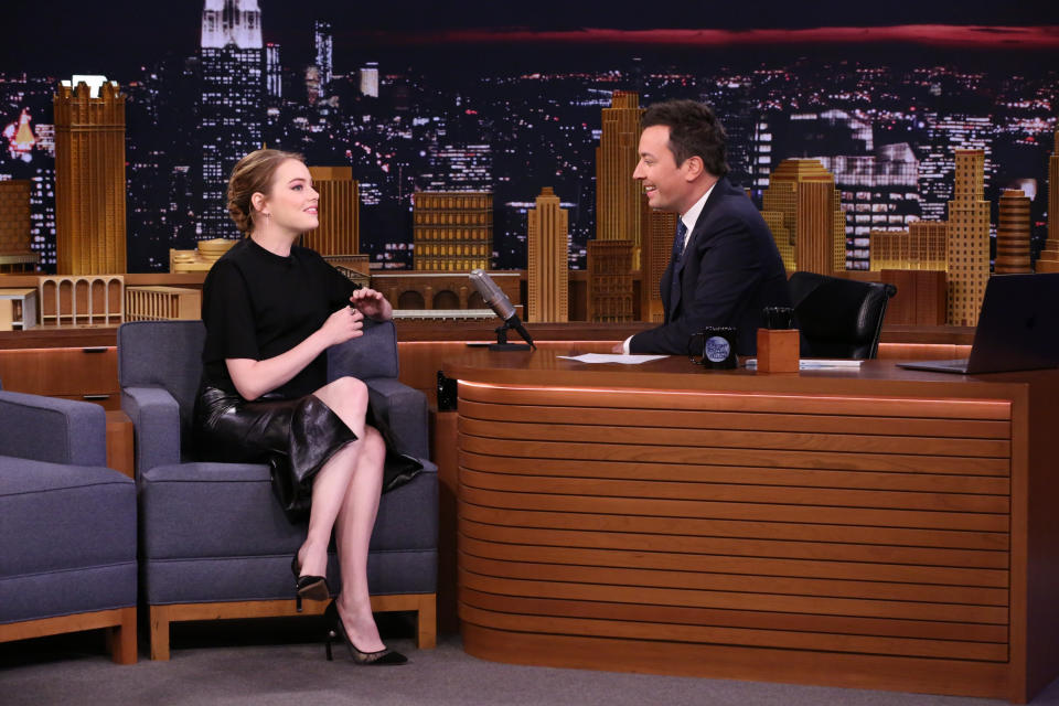 Emma Stone and Jimmy Fallon on "The Tonight Show"