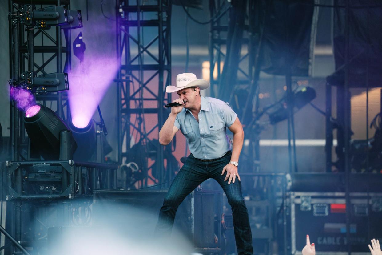 Jon Pardi takes the stage at The Full Ride Tour concert in Indiana University Memorial Stadium on Saturday, April 13, 2024.