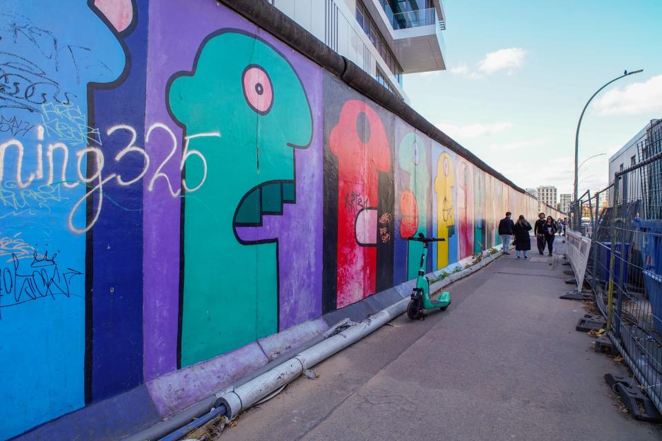 A portion of East Side Gallery at the Berlin Wall.