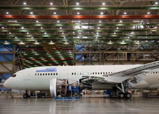 In-production Boeing 787 Dreamliner aircraft for ANA, seen at the Boeing production facilities and factory at Paine Field in Everett, Washington. Boeing said around 55 of its flagship 787 Dreamliners "have the potential" to develop a fuselage shimming problem, but reiterated that the fault was being fixed