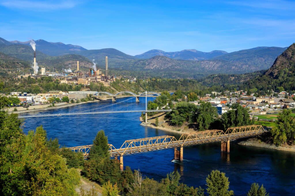 A view of the city of Trail, British Columbia