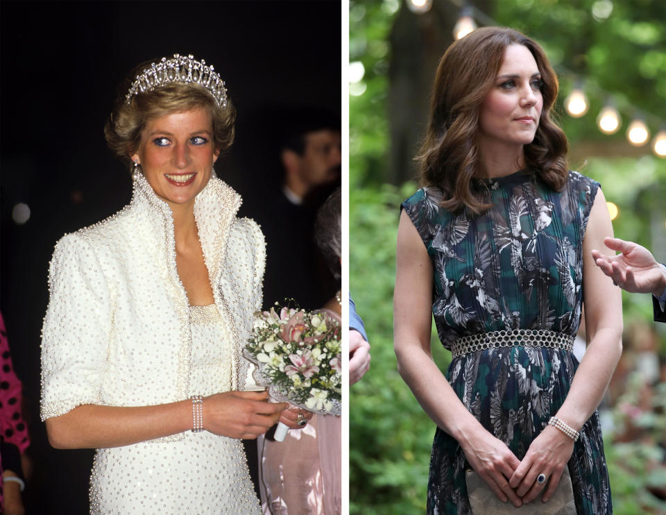 Kate recently wore Diana’s bracelet during last month’s royal tour [Photo: Rex/PA]