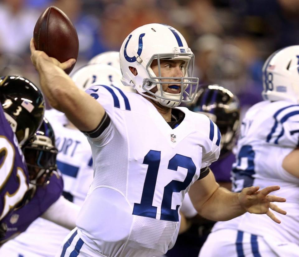 Andrew Luck hit on all eight of his passes for the Indianapolis Colts (AP).