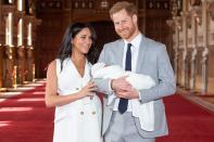 <p>He's here! New parents Meghan and Harry glowed when they introduced Archie to the world in May 2019.</p> <p>Speaking from <a href="https://people.com/royals/prince-harry-meghan-markle-royal-wedding-reception/" rel="nofollow noopener" target="_blank" data-ylk="slk:St. George's Hall in Windsor Castle;elm:context_link;itc:0;sec:content-canvas" class="link ">St. George's Hall in Windsor Castle</a>, where <a href="https://people.com/tag/queen-elizabeth/" rel="nofollow noopener" target="_blank" data-ylk="slk:Queen Elizabeth;elm:context_link;itc:0;sec:content-canvas" class="link ">Queen Elizabeth</a> threw their wedding reception a year prior, Meghan said motherhood was everything she imagined, and more.</p> <p>"It's magic. It's pretty amazing," she said. "I have the best two guys in the world, so I'm really happy."</p>