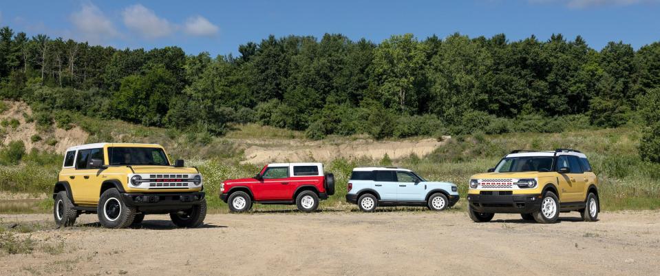 The Ford Bronco Heritage Editions.