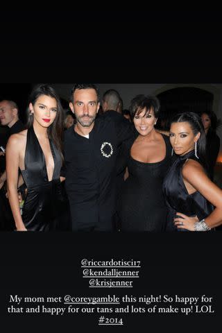 <p>Kim Kardashian/ Instagram</p> Kim posted a 2014 photo taken the night Kris met Gamble