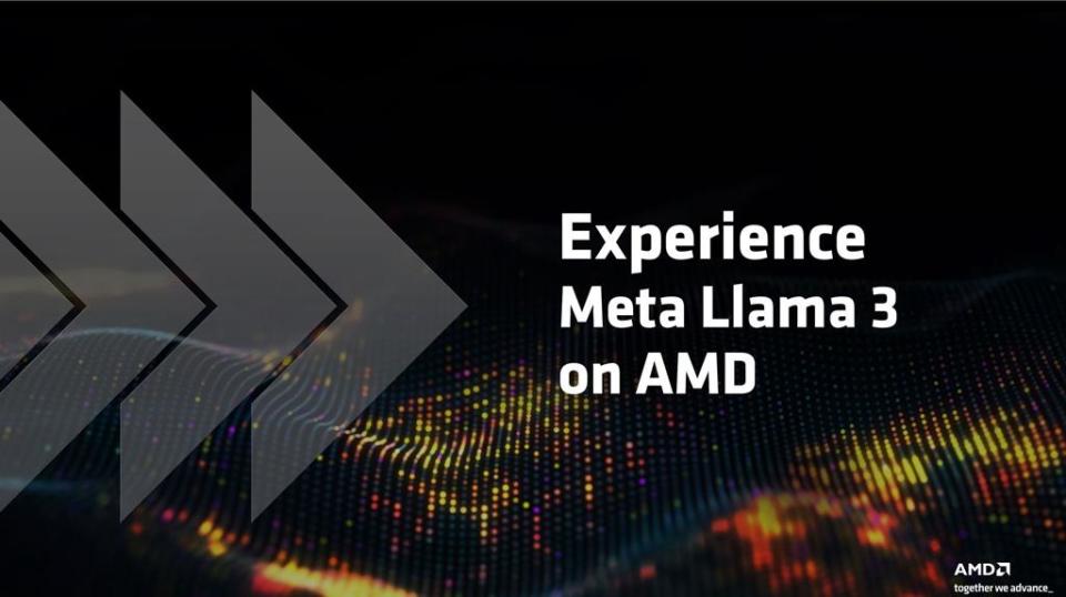 AMD Ryzen AI處理器、Radeon RX 7000系列顯示卡，全面支援Meta之Llama 3模型。圖／AMD提供
