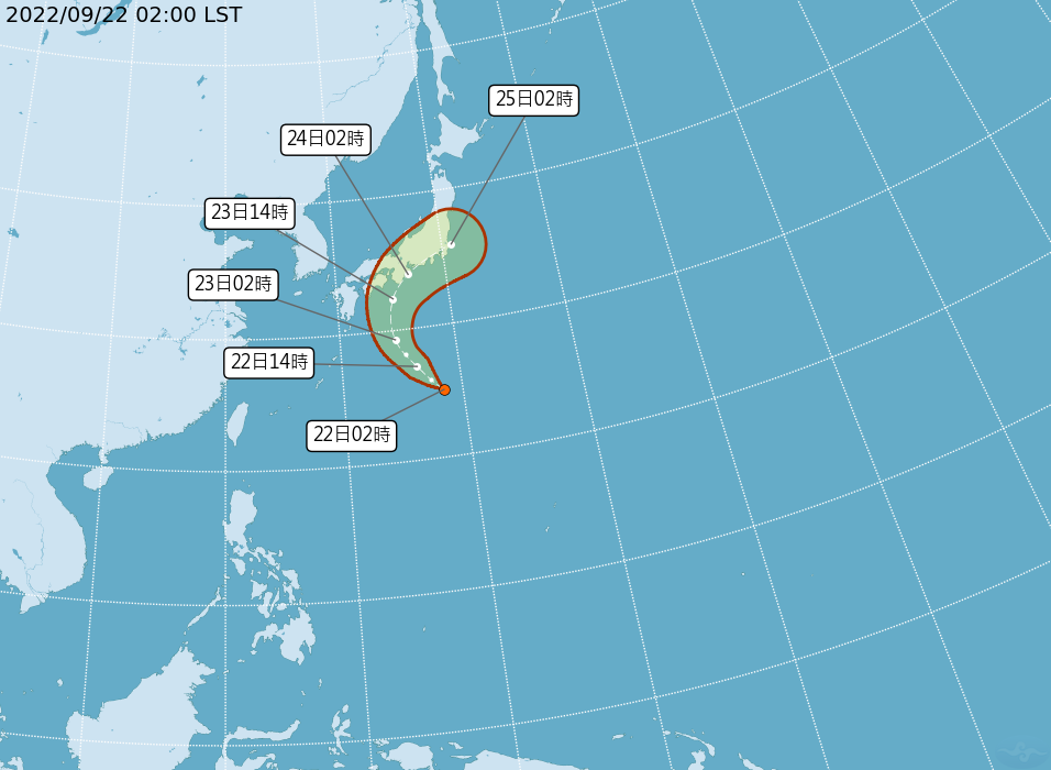 熱帶性低氣壓TD18潛勢路徑圖。（圖／中央氣象局）