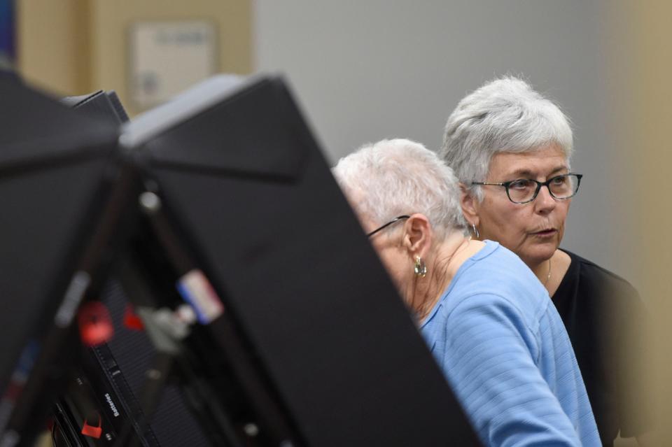Voters cast their ballots at First Baptist Church of Augusta on Tuesday, Nov. 8, 2022. 