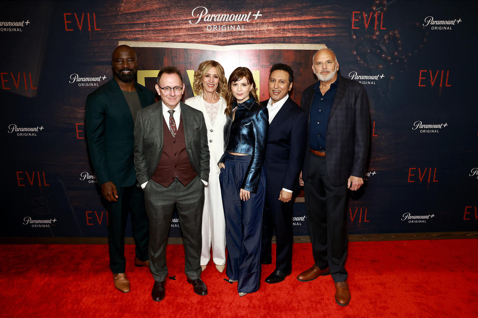 Mike Colter, Michael Emerson, Christine Lahti, Katja Herbers, Aasif Mandvi, and Kurt Fuller attend a special screening of EVIL