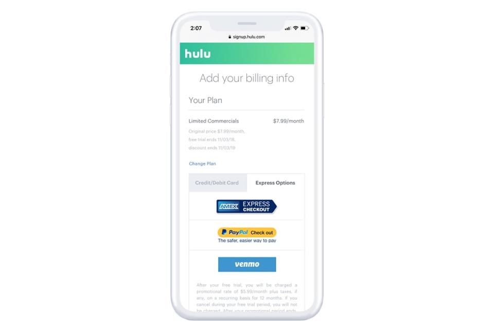 Venmo on Hulu