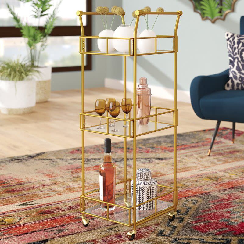 8) Armando 3-Tier Square Bar Cart