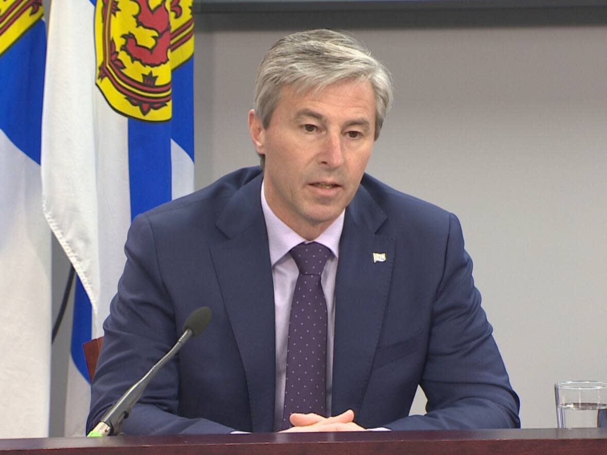 Premier Tim Houston is calling on the Nova Scotia Utility and Review Board to reject an agreement Nova Scotia Power has reached with consumer representatives related to power rate increases. (Brian MacKay/CBC - image credit)