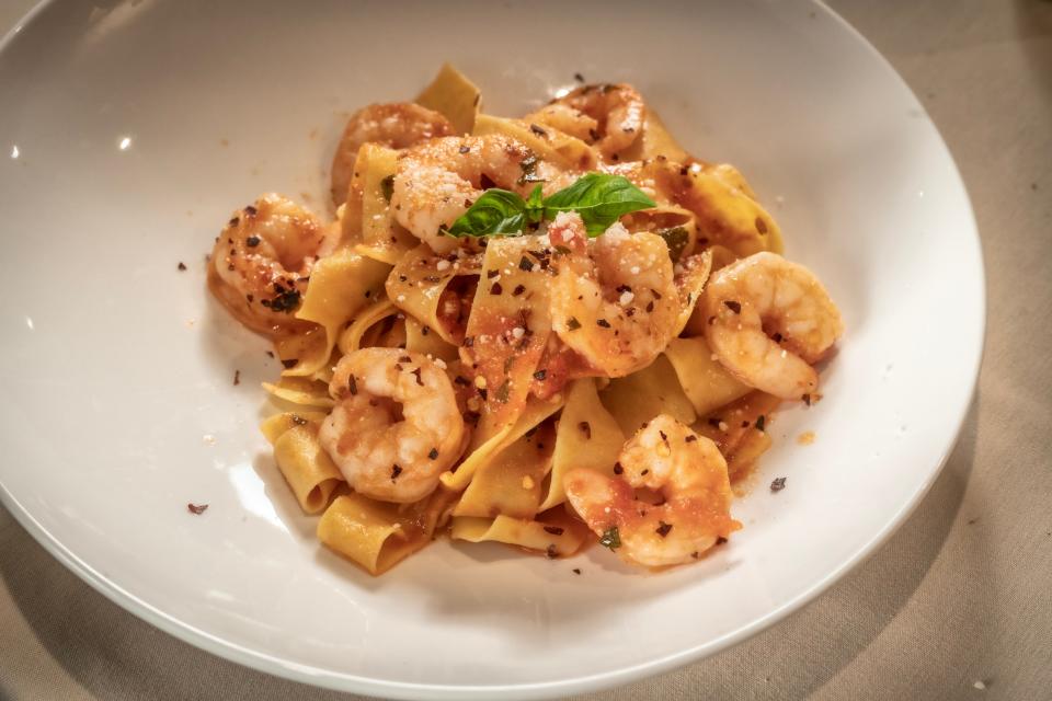 Shrimp diavolo, one of the popular offerings at F.A.T.'S when it opened the first year of the pandemic at Todaro's, is back on the menu for the restaurant reopening.