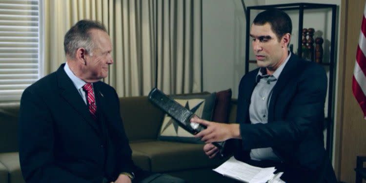 Cohen with Roy Moore on Who Is America? (Credit: Showtime)