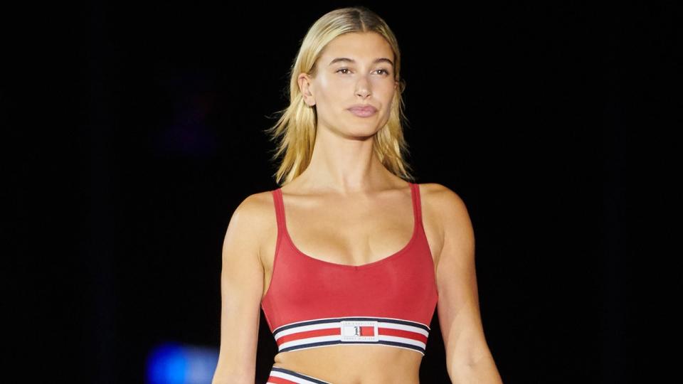 The model walked in the All-American designer's runway show in China ahead of New York Fashion Week.