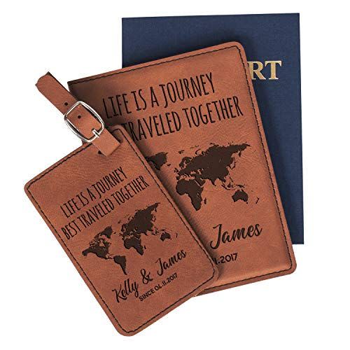 11) Personalized Passport Holder Luggage Tag Set