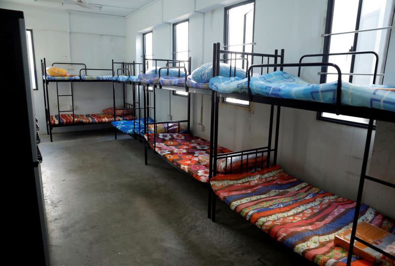 FILE PHOTO: View of a dormitory room for migrant workers who have recovered from the coronavirus disease (COVID-19), amid the outbreak in Singapore