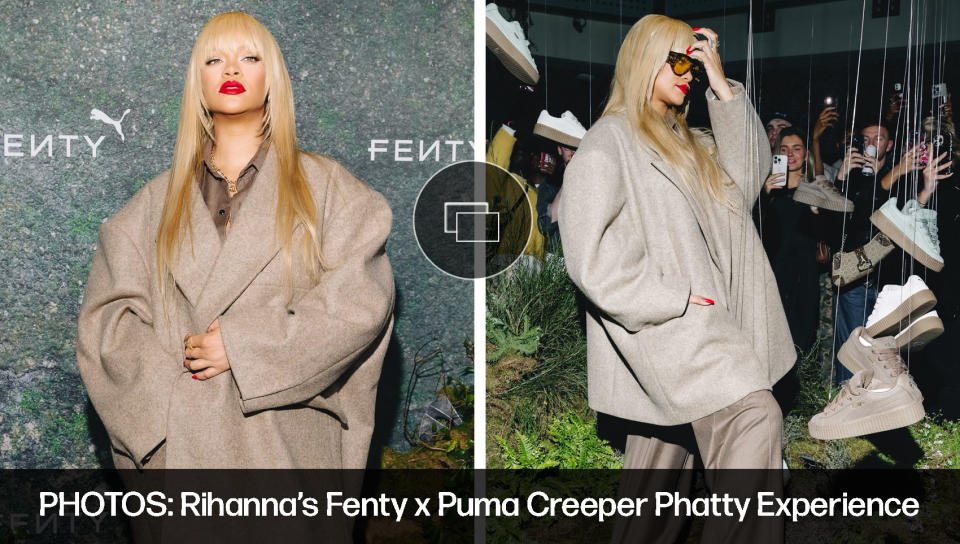 Photos from Rihanna's Fenty x Puma Creeper Phatty Earth Tone launch party.
