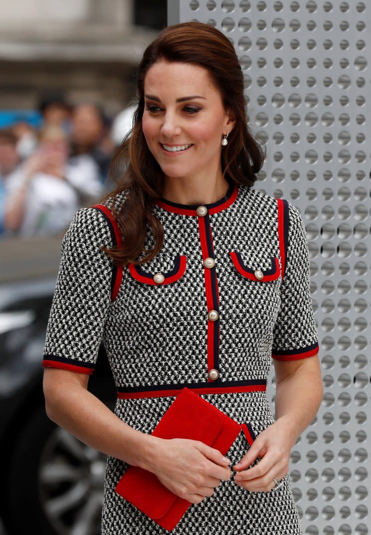 <i>This is the first time the Duchess has worn a Gucci design [Photo: Reuters]</i>