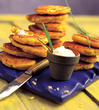 Northern Iowa: Corn Cakes With Fresh Corn and Chive