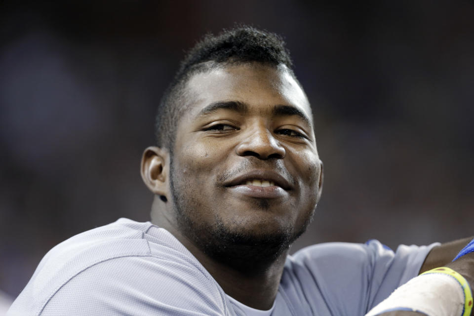 Yasiel Puig believes the Dodgers will win Game 6 and force a Game 7 in the World Series. (AP Photo/Paul Sancya)