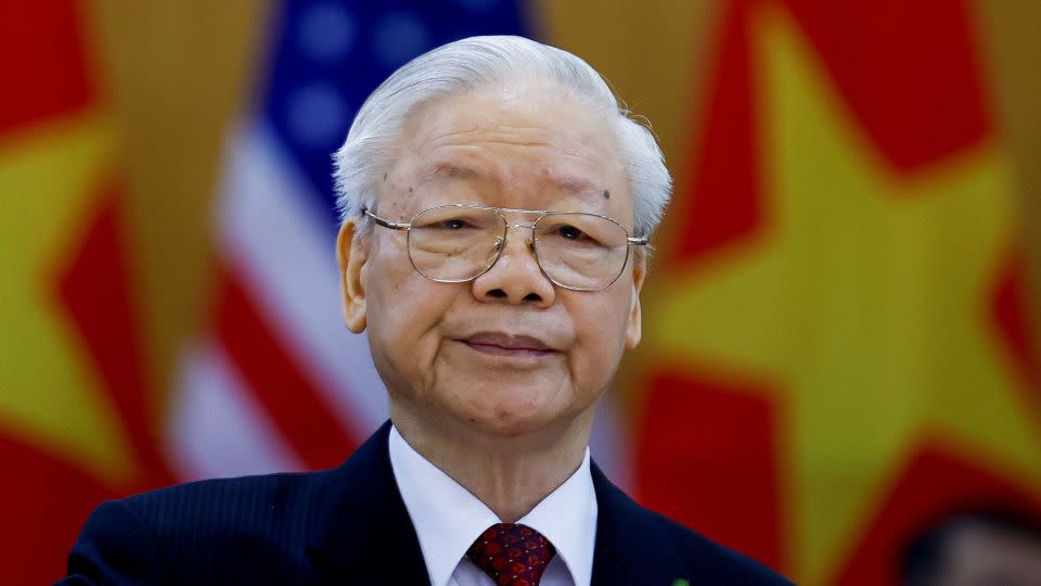 Vietnam's Communist Party General Secretary Nguyen Phu Trong in Hanoi on September 10, 2023. - Evelyn Hockstein/Reuters